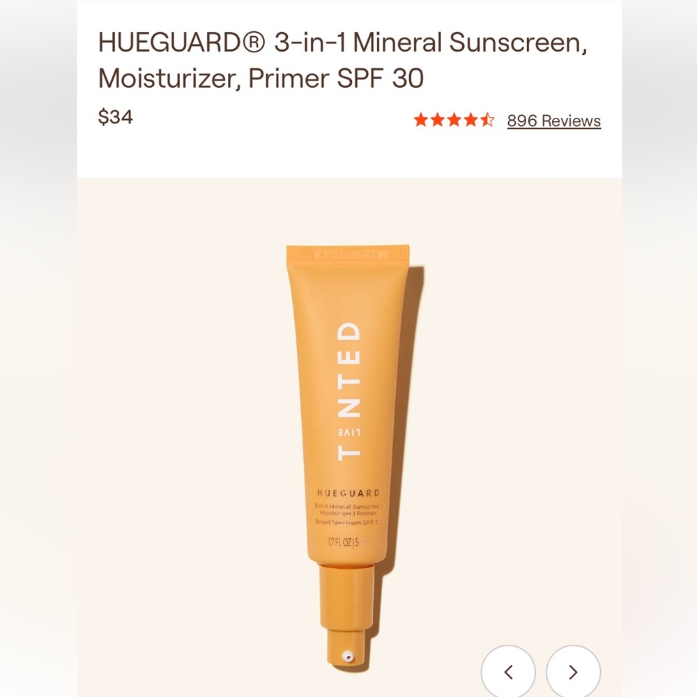 Live Tinted HUEGUARD 3-in-1 Mineral Sunscreen, Moisturizer, Primer SPF 30